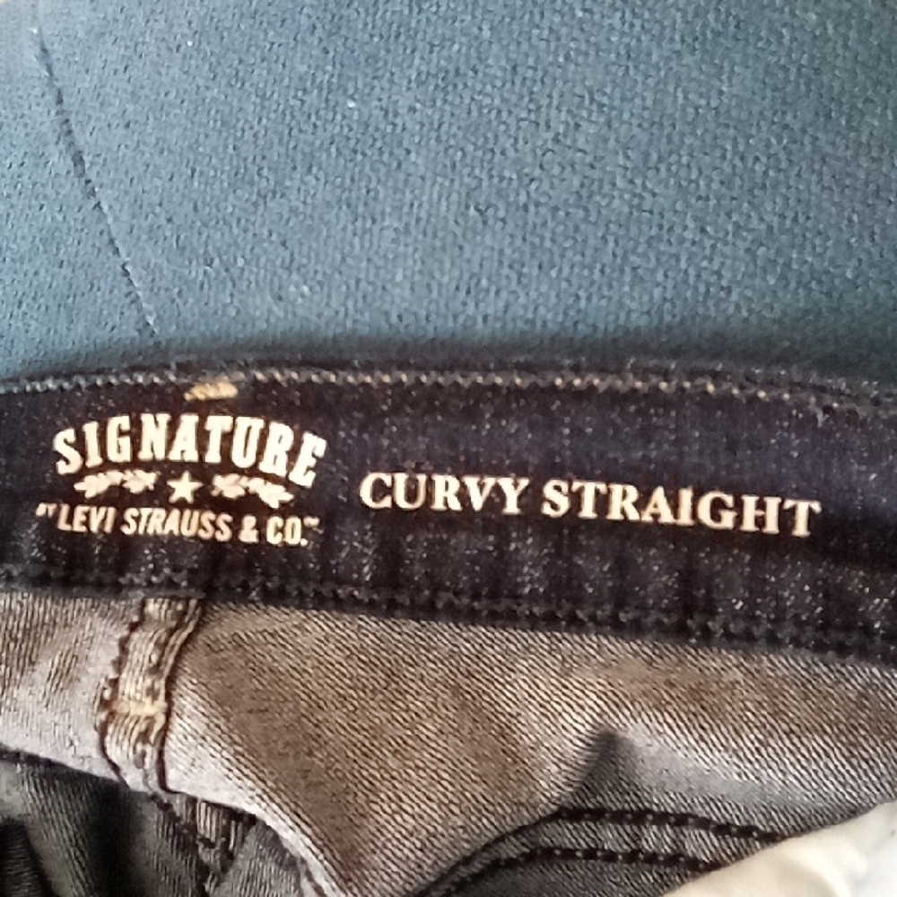 Blue Straight Leg Jeans with Classic Dark Wash - Picture 10 of 10
